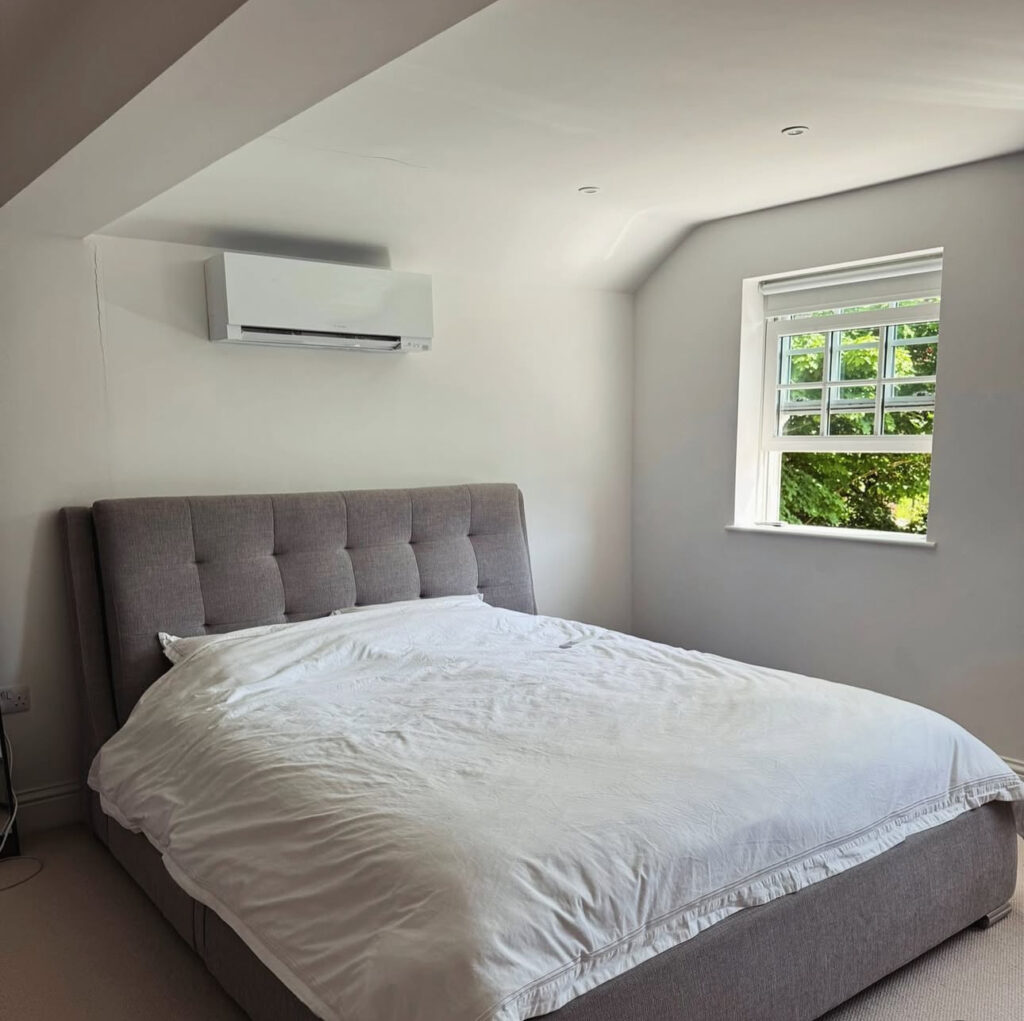 A Mitsubishi Zen Air Conditioning Unit installed by Future Climate Ltd in a residential property in Chorleywood, Hertfordshire.
